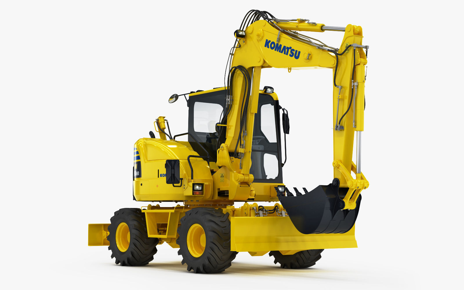 Wheeled Excavator Komatsu PW98MR-8 3D model_9