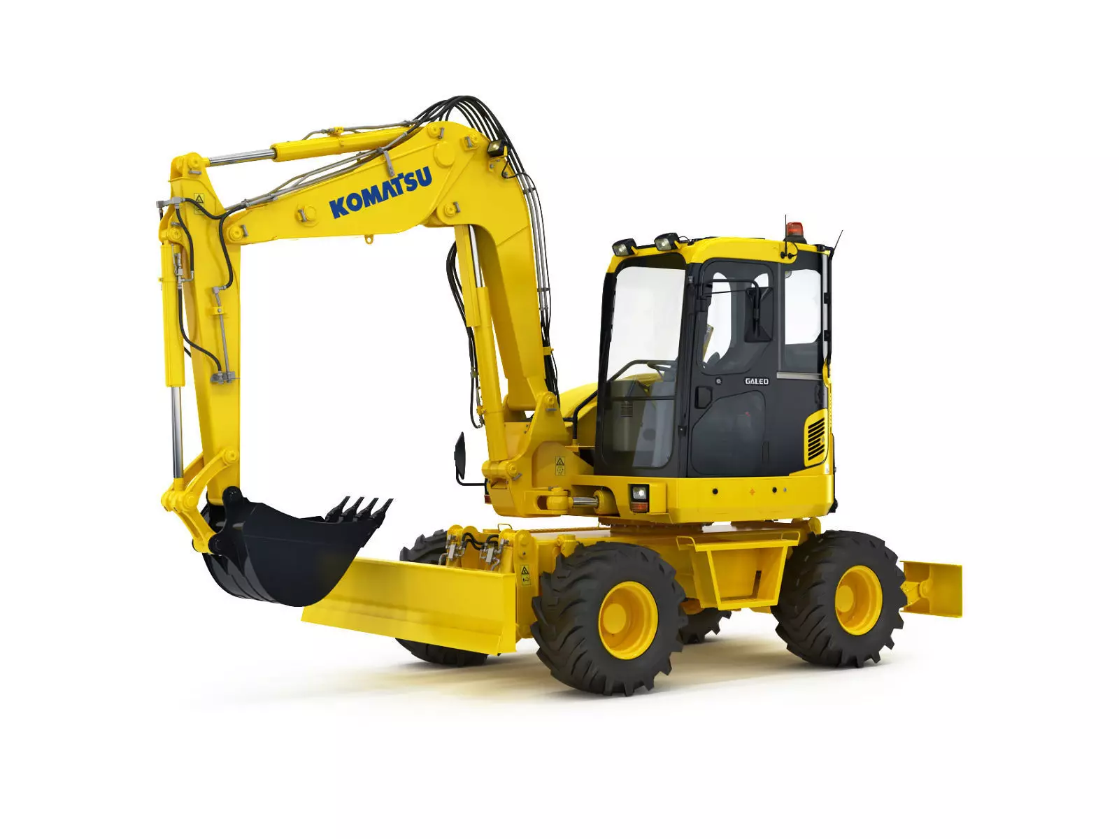Wheeled Excavator Komatsu PW98MR-8 3D model_0