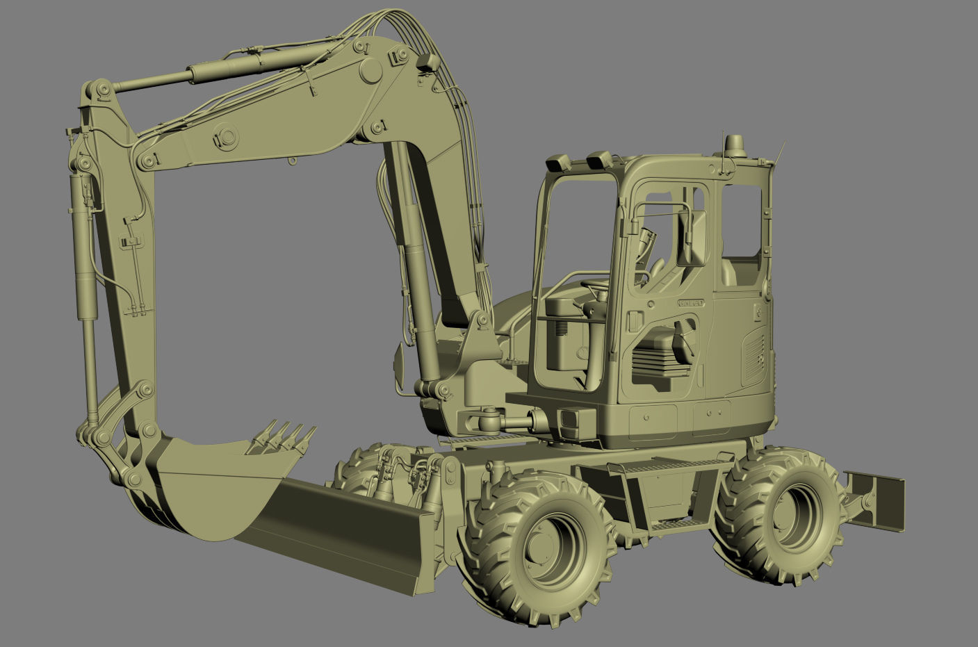 Wheeled Excavator Komatsu PW98MR-8 3D model_31