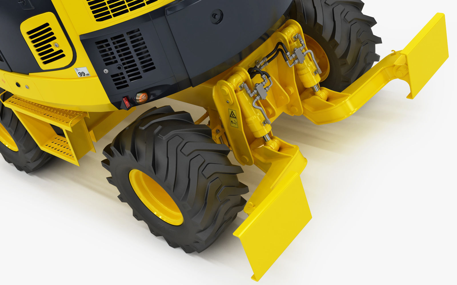 Wheeled Excavator Komatsu PW98MR-8 3D model_22