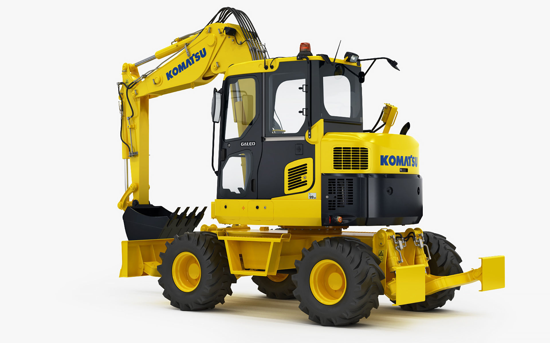 Wheeled Excavator Komatsu PW98MR-8 3D model_6