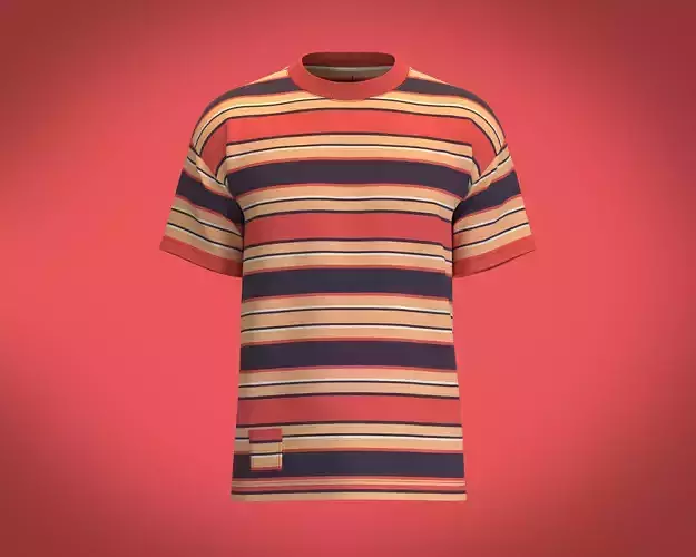 Mens Retro Stripe Print T-Shirt