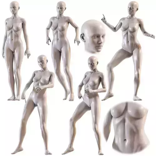Female mannequin collection vol 03 Pbr Low Poly Low-poly 3D model