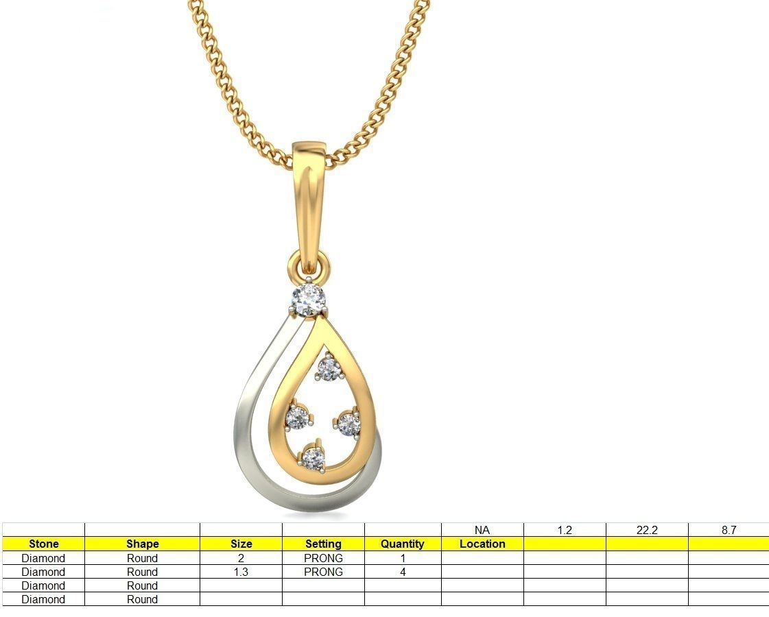 Solitaire Women Pendant 3dm STL OBJ FBX Renders Details 3D print model_1