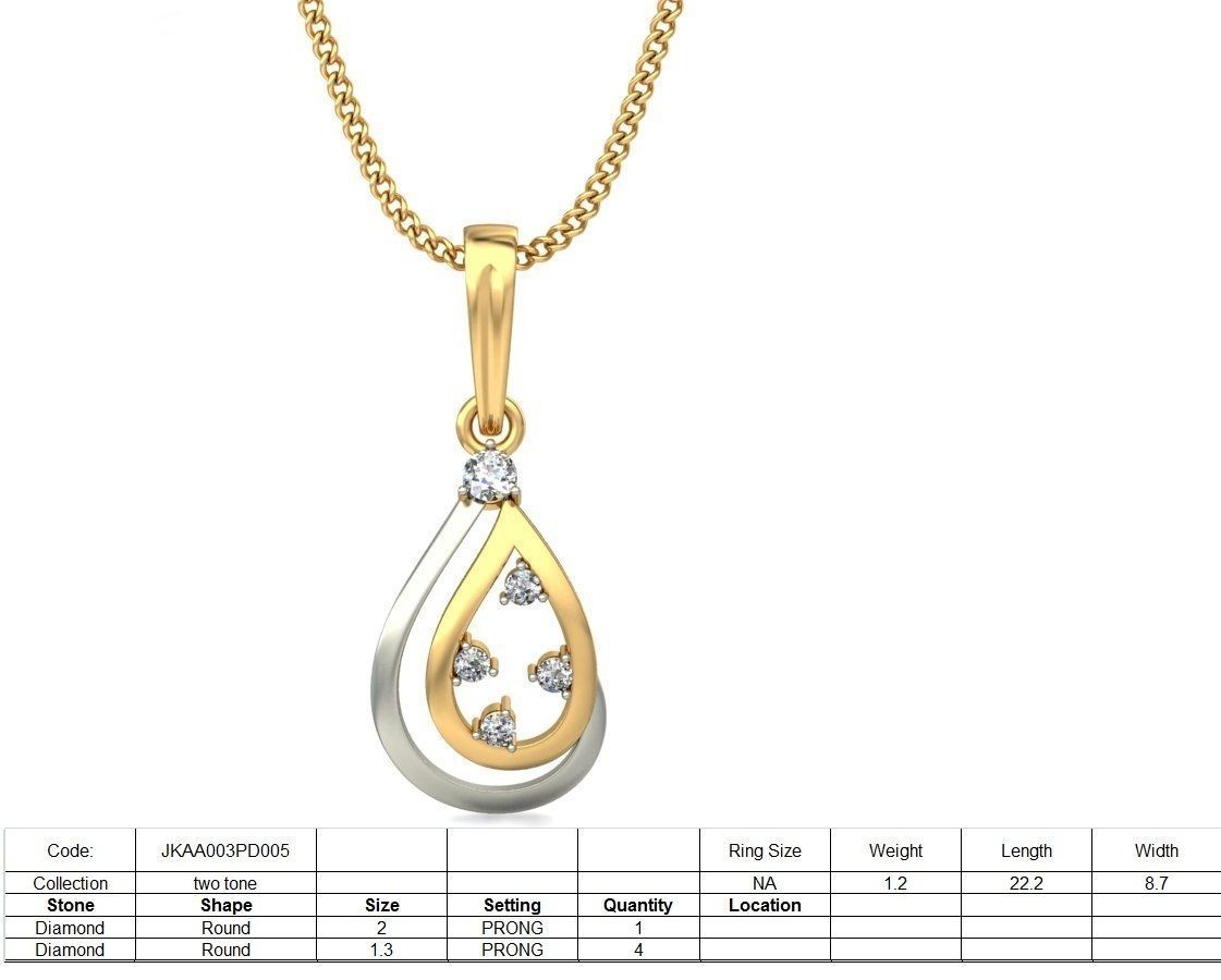 Solitaire Women Pendant 3dm STL OBJ FBX Renders Details 3D print model_3