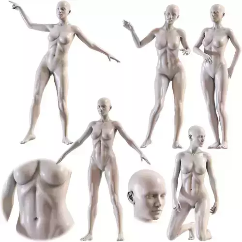 Female mannequin collection vol 04 Pbr Low Poly Low-poly 3D model