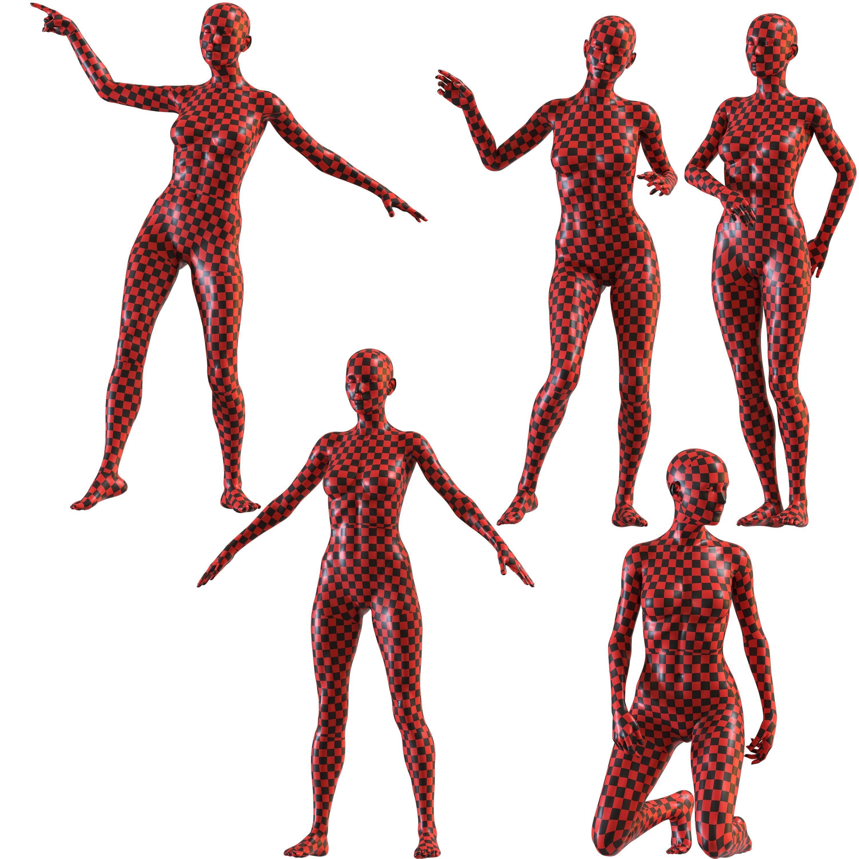 Female mannequin collection vol 04 Pbr Low Poly Low-poly 3D model_2