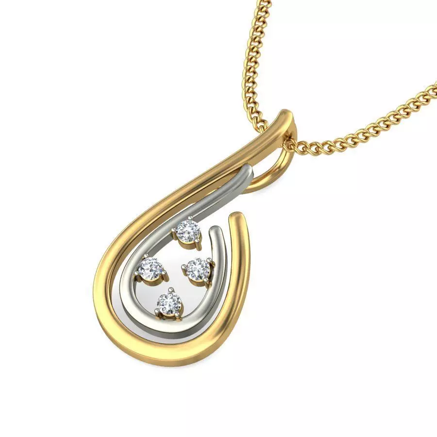 Solitaire Women Pendant 3dm STL OBJ FBX Renders Details 3D print model_0