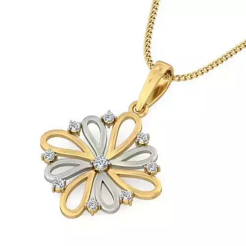 Solitaire Women Pendant 3dm STL OBJ FBX Renders Details