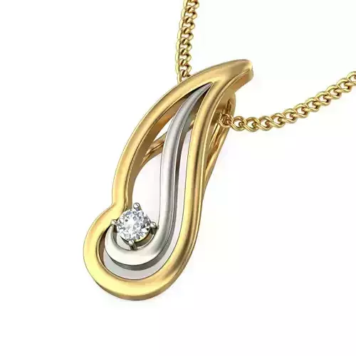 Solitaire Women Pendant 3dm STL OBJ FBX Renders Details