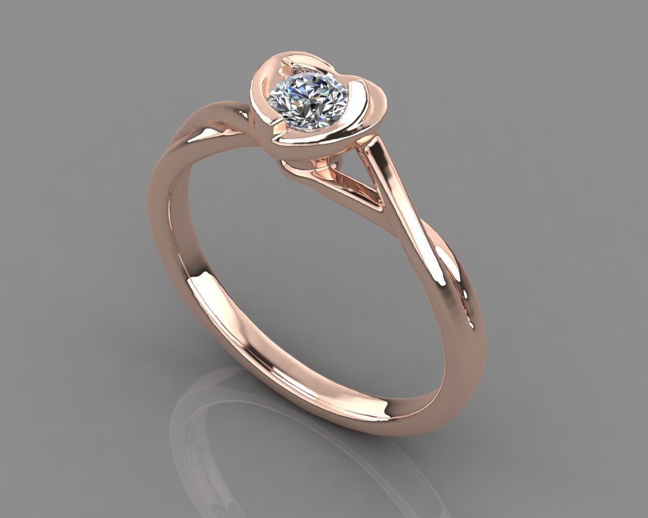 Heart Ring  3D print model_13