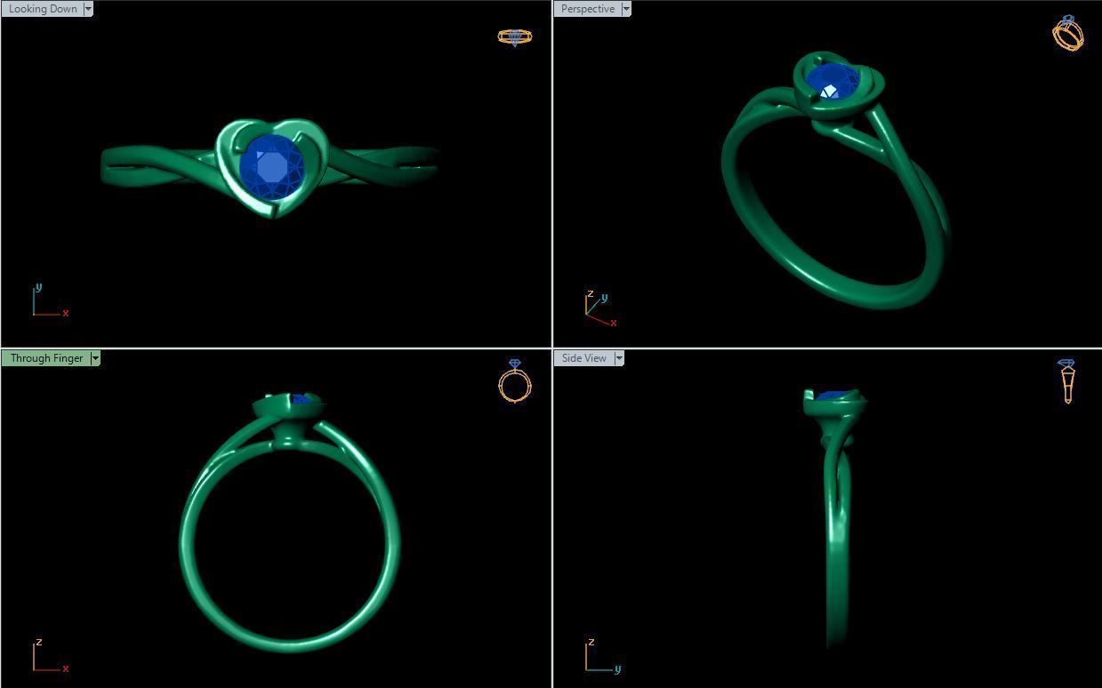Heart Ring  3D print model_5
