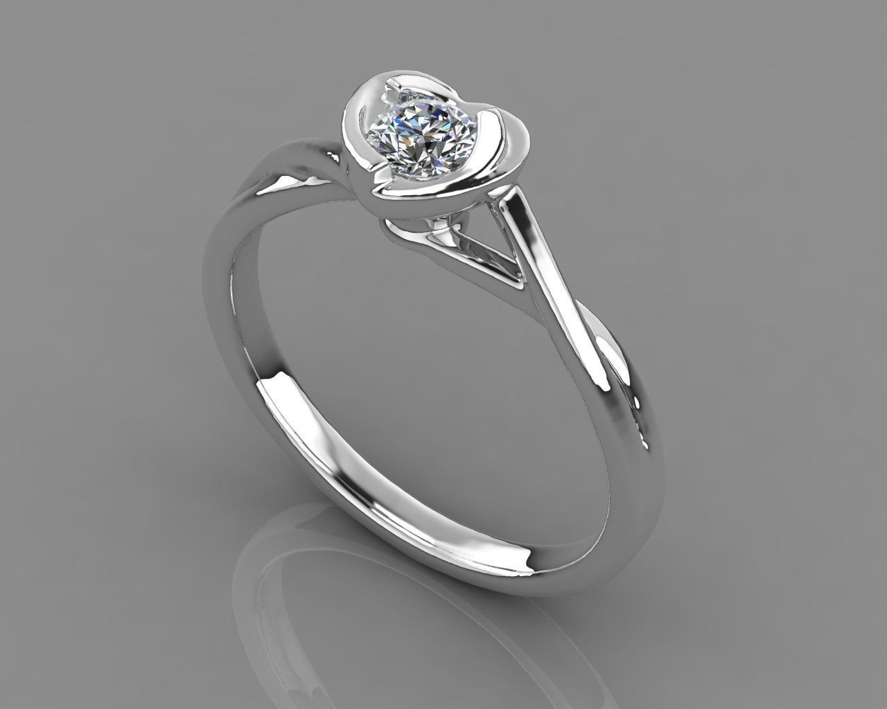 Heart Ring  3D print model_14