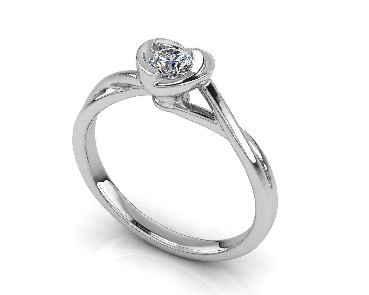 Heart Ring  3D print model_3