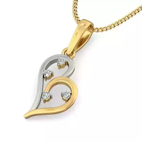 Solitaire Women Pendant 3dm STL OBJ FBX Renders Details