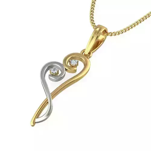 Solitaire Women Pendant 3dm STL OBJ FBX Renders Details