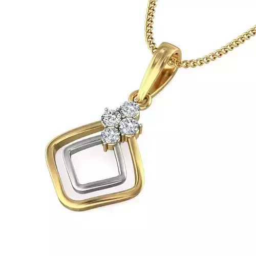 Solitaire Women Pendant 3dm STL OBJ FBX Renders Details