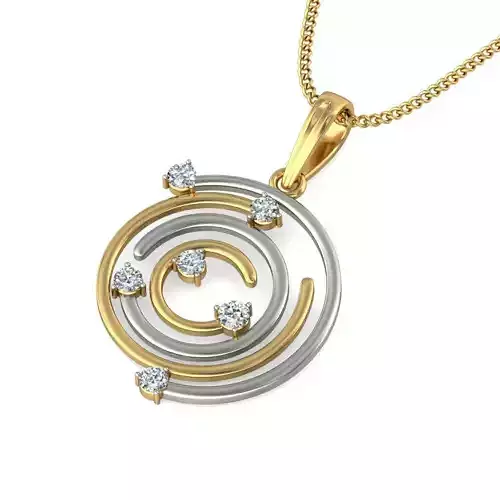 Solitaire Women Pendant 3dm STL OBJ FBX Renders Details