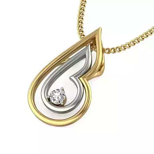 Solitaire Women Pendant 3dm STL OBJ FBX Renders Details