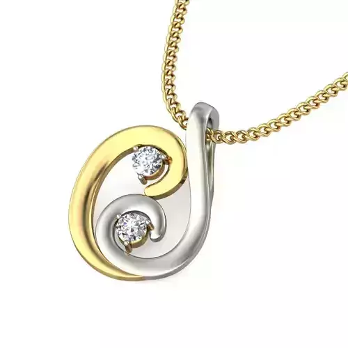 Solitaire Women Pendant 3dm STL OBJ FBX Renders Details