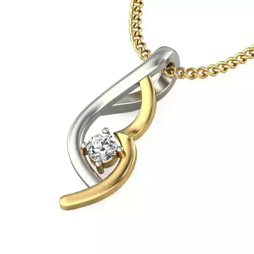 Solitaire Women Pendant 3dm STL OBJ FBX Renders Details