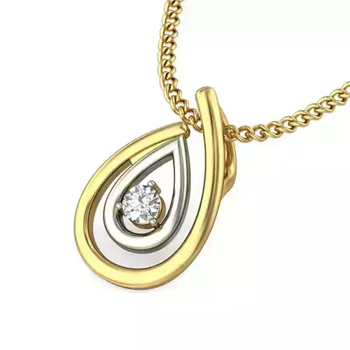 Solitaire Women Pendant 3dm STL OBJ FBX Renders Details