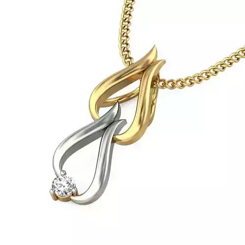 Solitaire Women Pendant 3dm STL OBJ FBX Renders Details