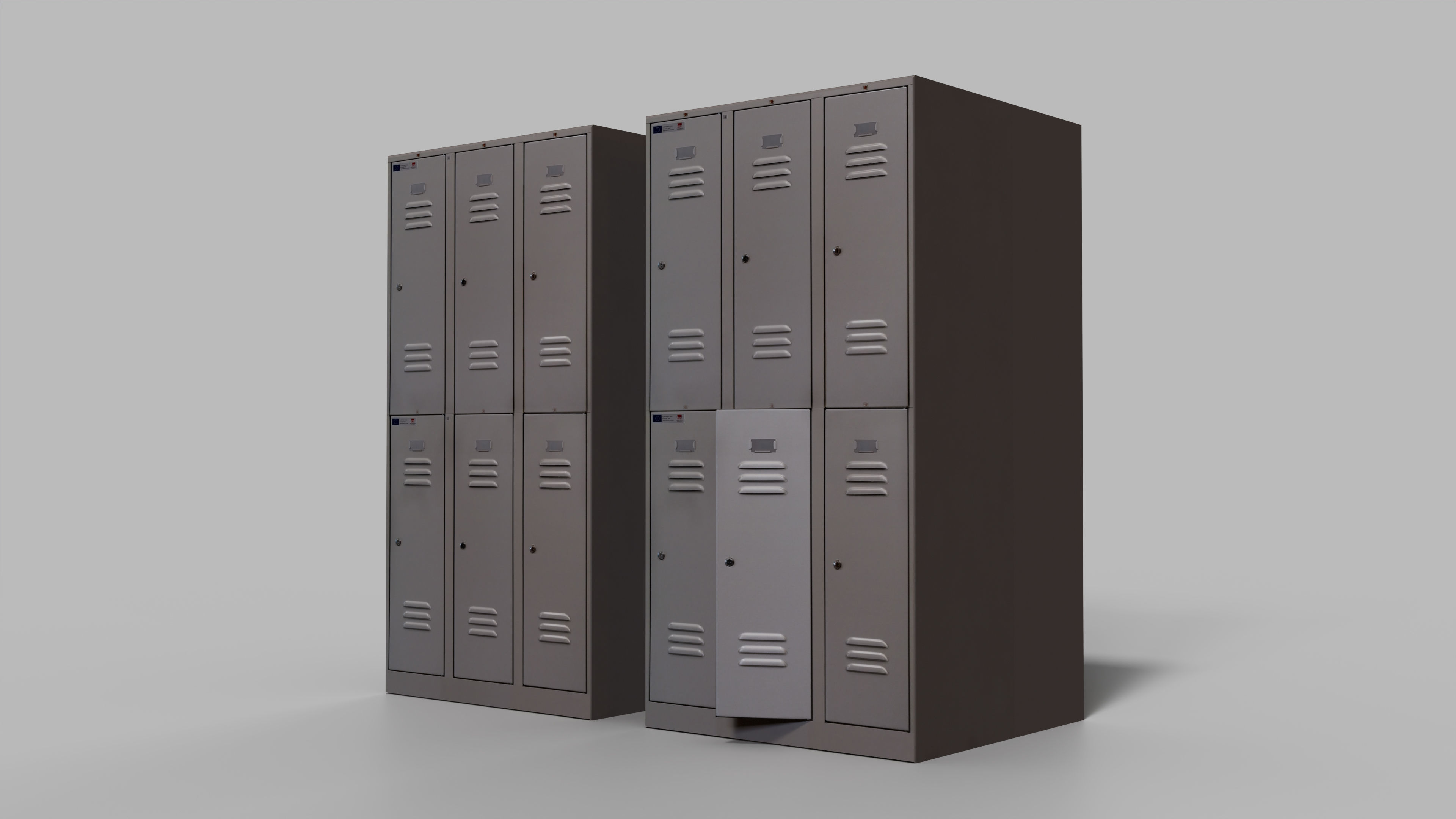 Locker cabinet Low-poly 3D model_9