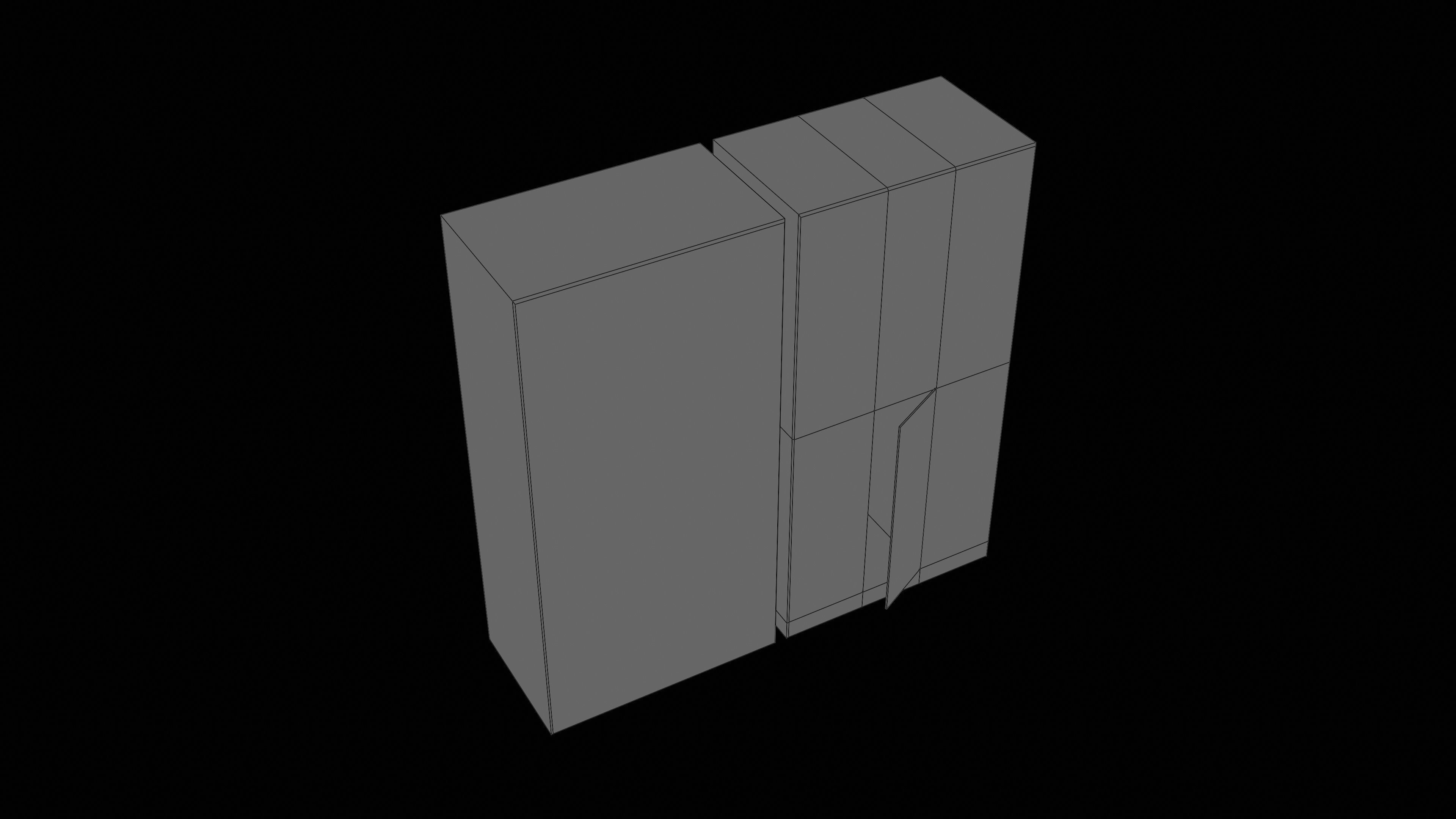 Locker cabinet Low-poly 3D model_5