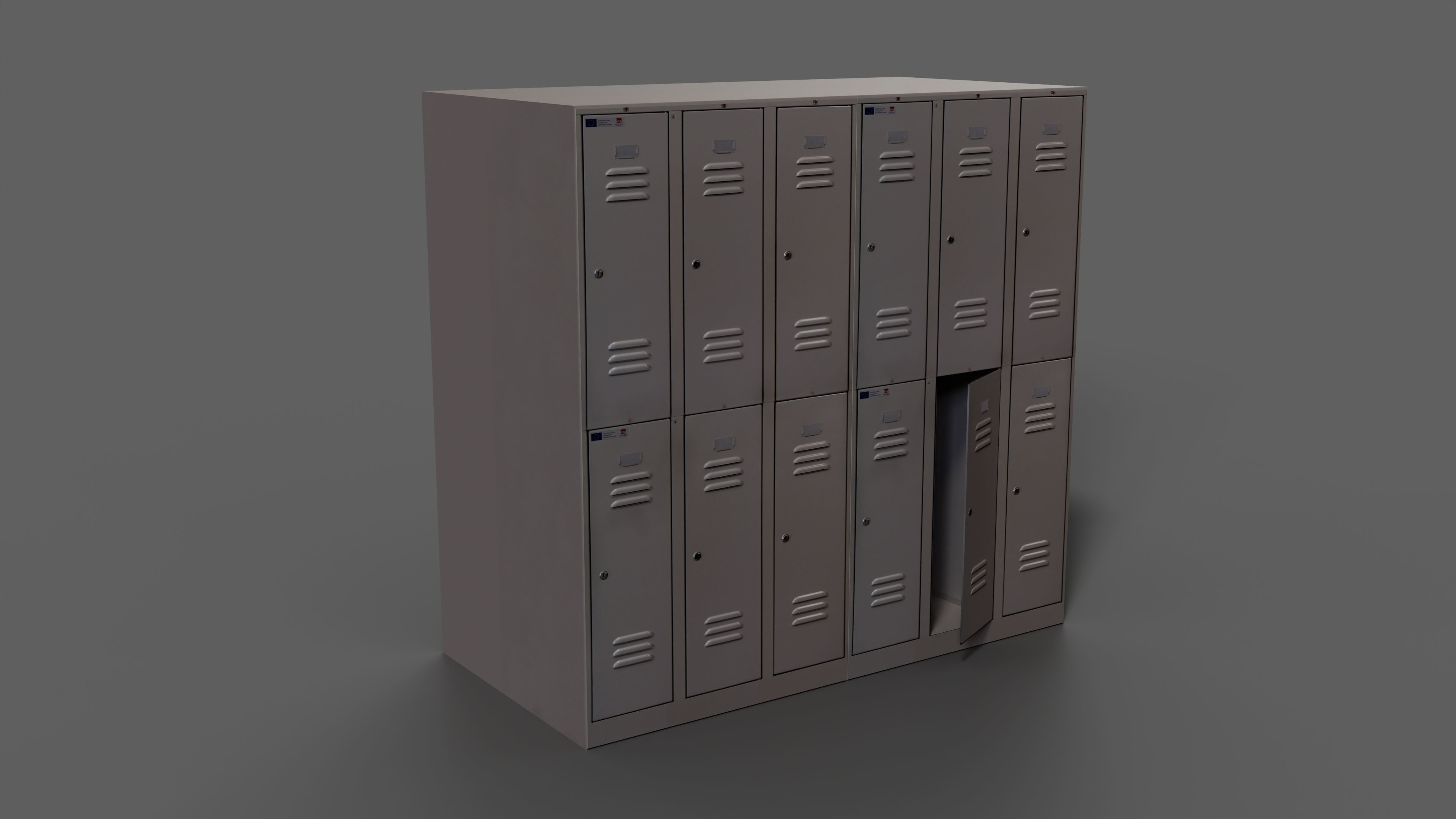 Locker cabinet Low-poly 3D model_11