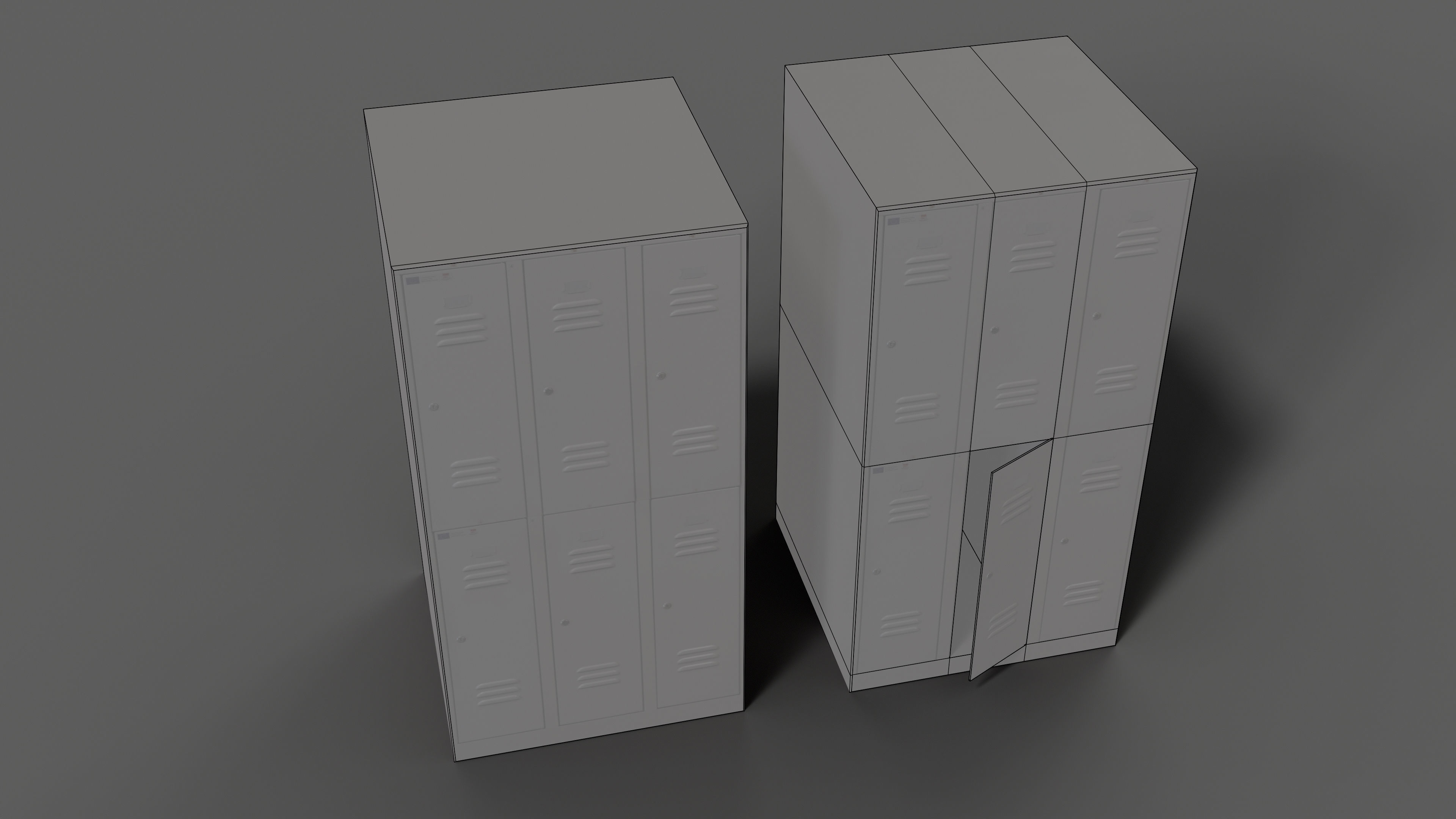 Locker cabinet Low-poly 3D model_12