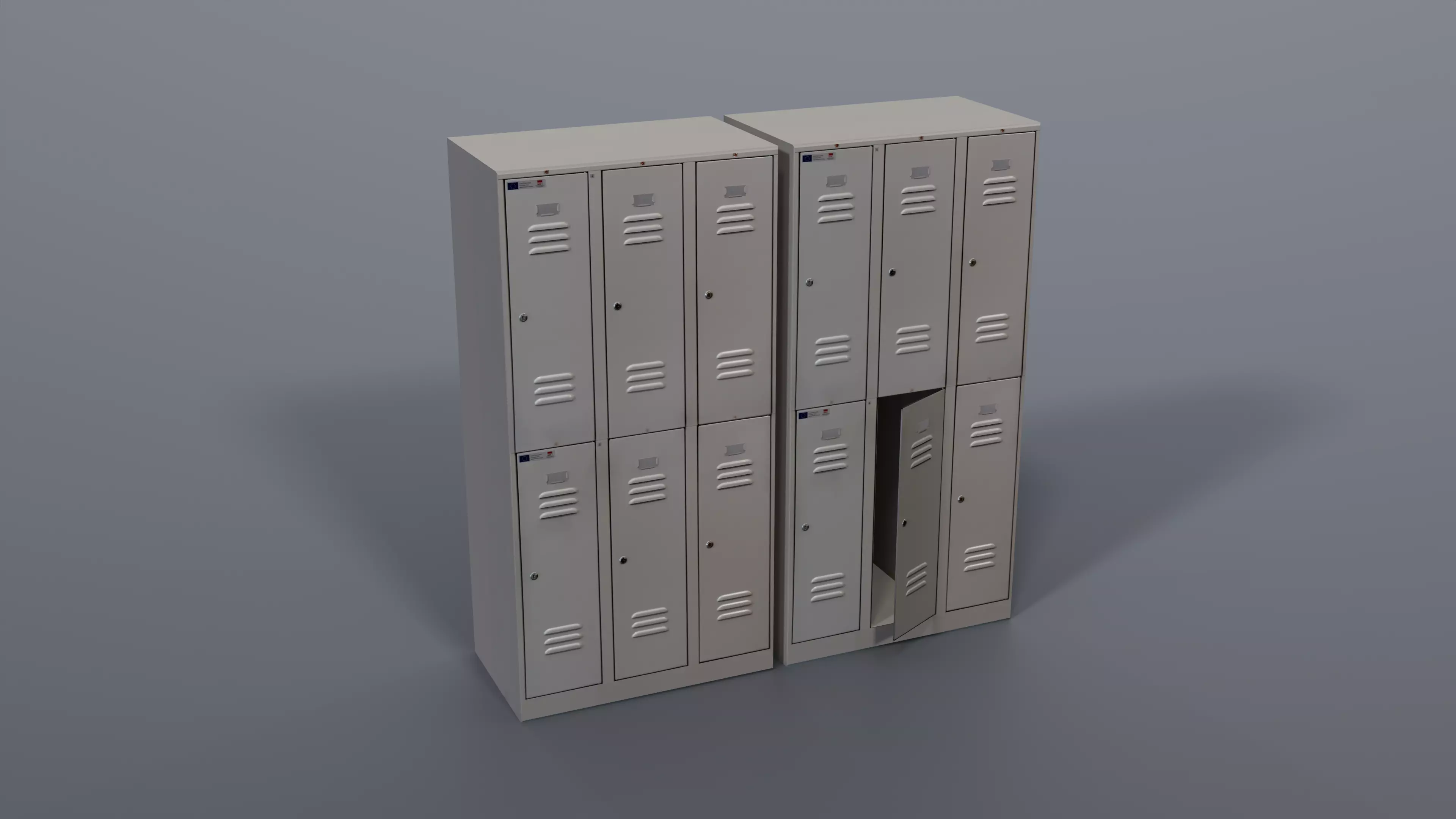 Locker cabinet Low-poly 3D model_0