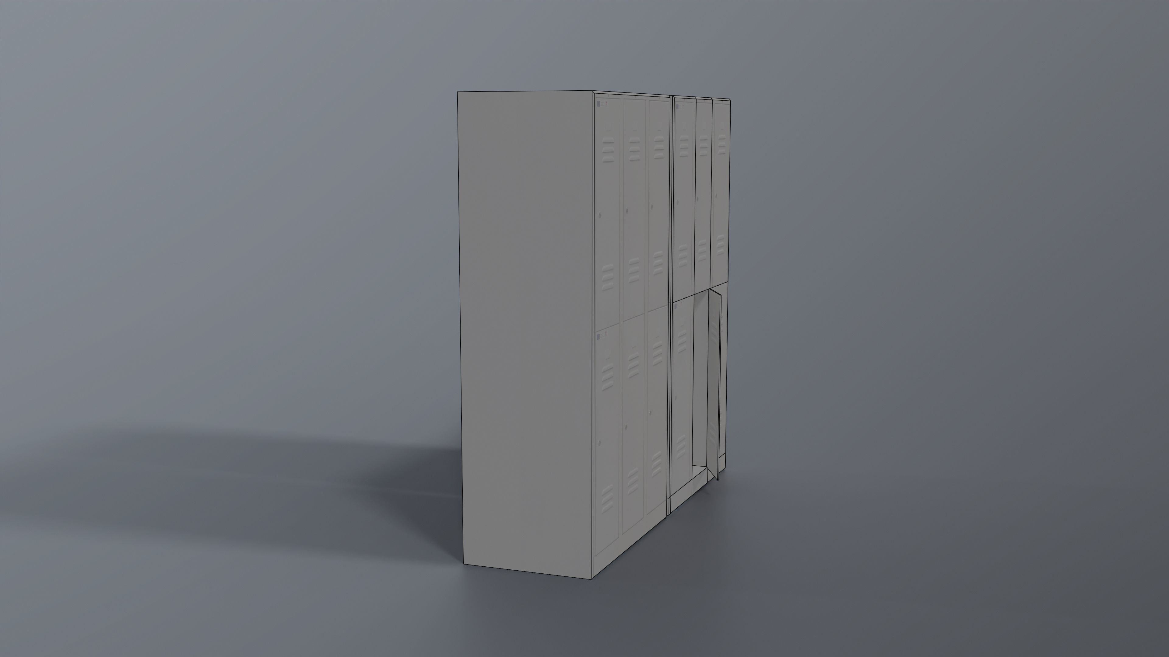 Locker cabinet Low-poly 3D model_7