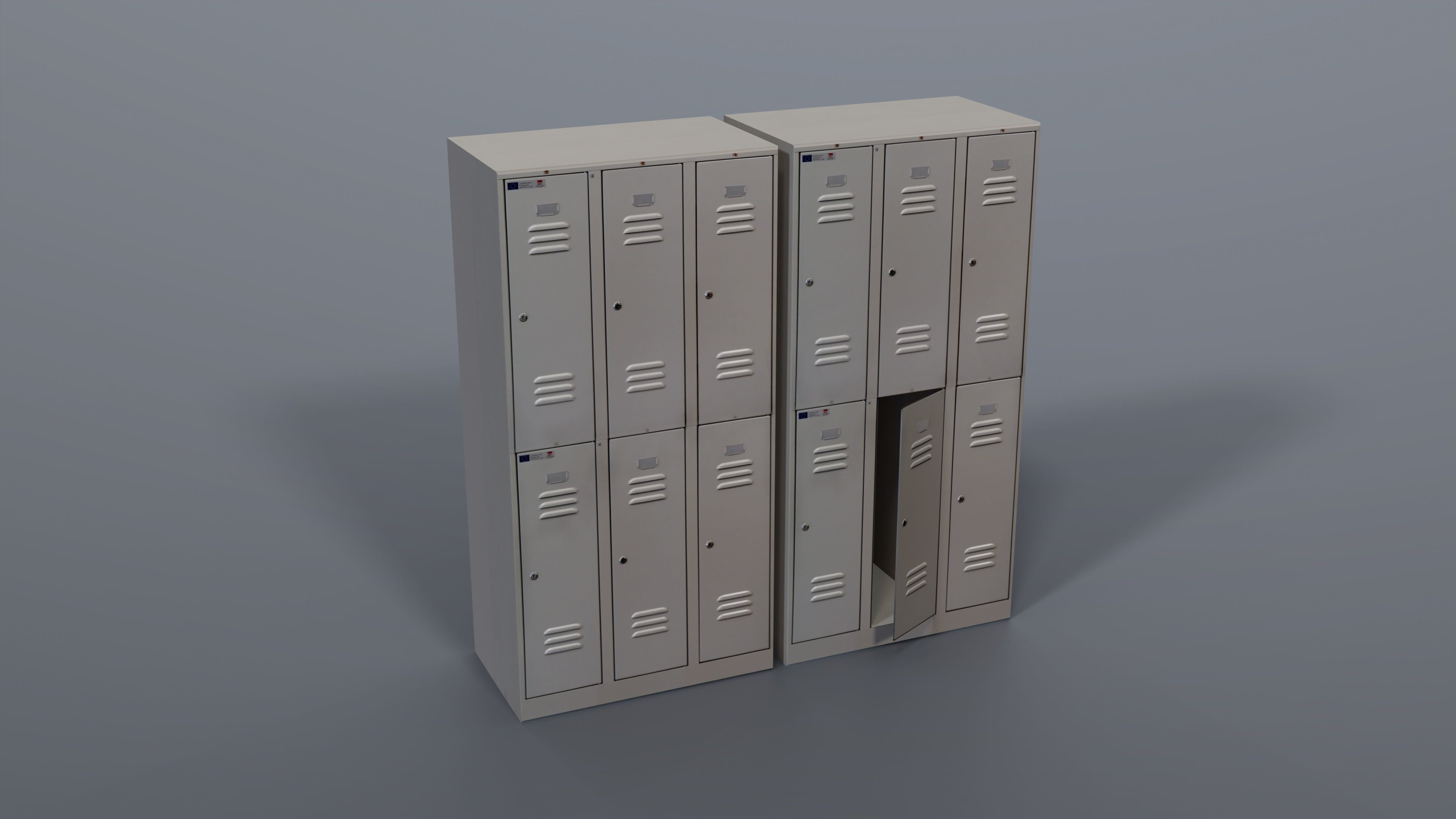 Locker cabinet Low-poly 3D model_1