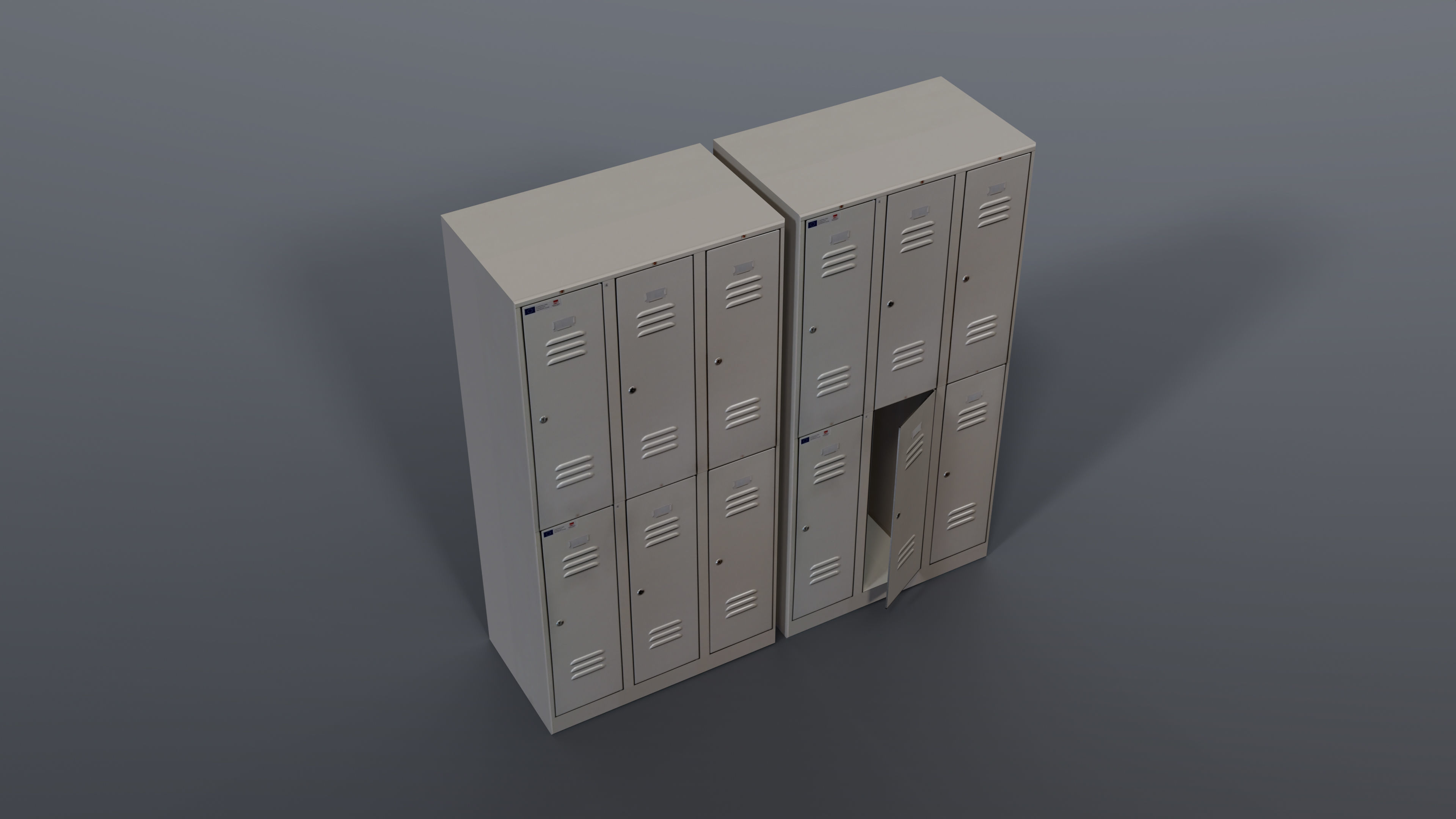 Locker cabinet Low-poly 3D model_3