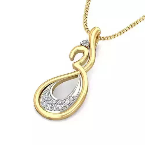 Solitaire Women Pendant 3dm STL OBJ FBX Renders Details