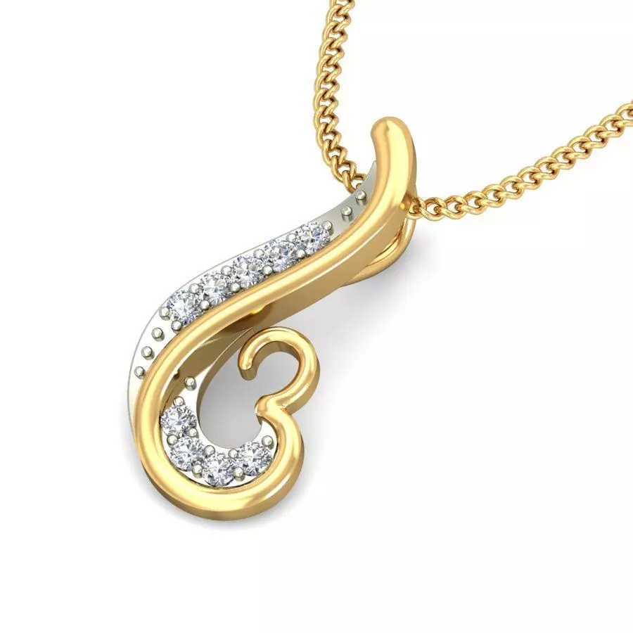 Solitaire Women Pendant 3dm STL OBJ FBX Renders Details 3D print model_0