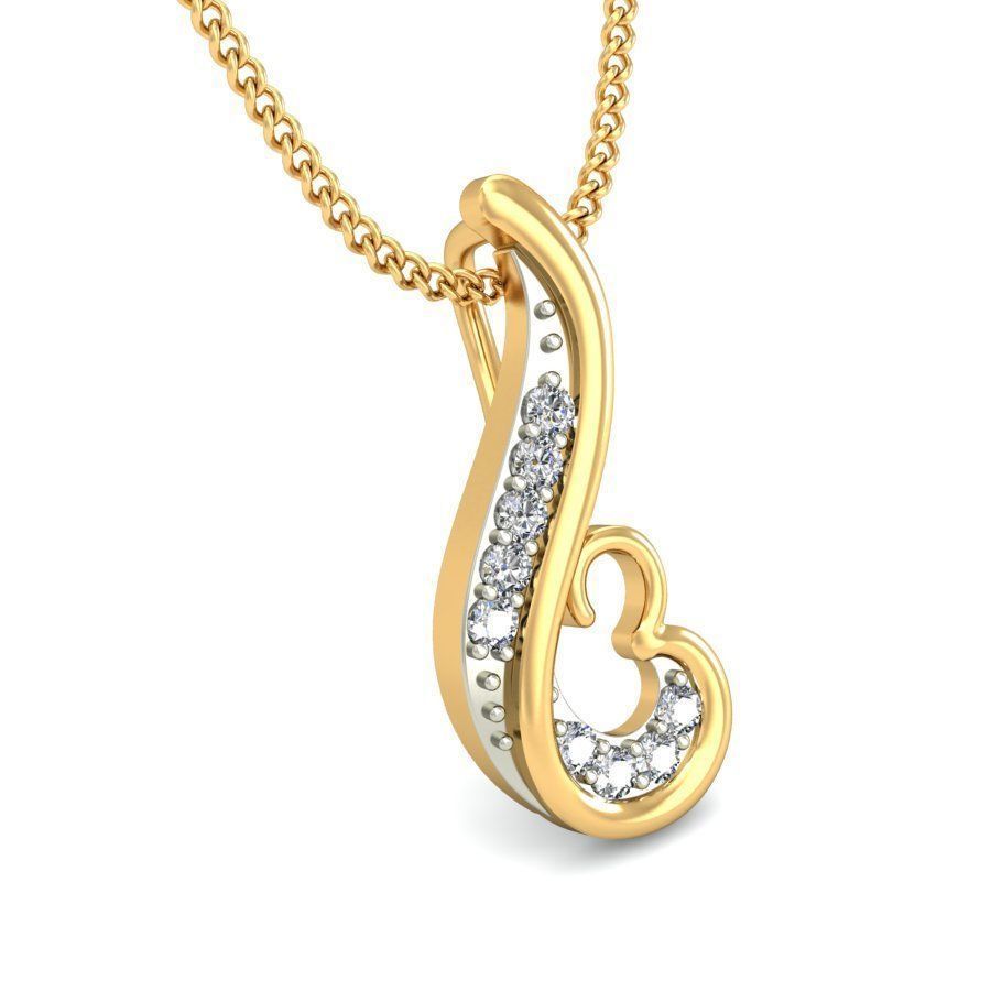 Solitaire Women Pendant 3dm STL OBJ FBX Renders Details 3D print model_4