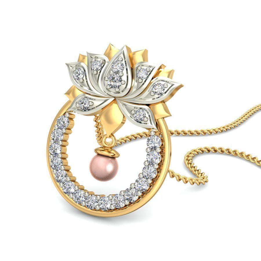 Solitaire Women Pendant 3dm STL OBJ FBX Renders Details 3D print model_7