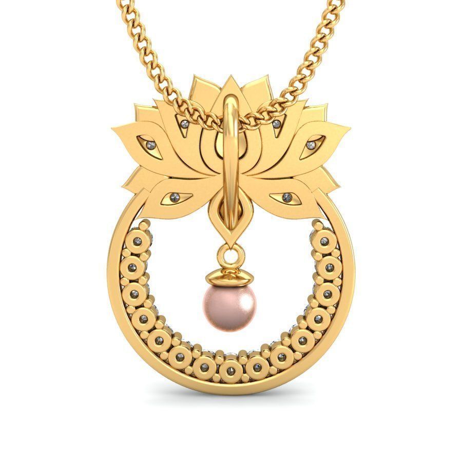 Solitaire Women Pendant 3dm STL OBJ FBX Renders Details 3D print model_4