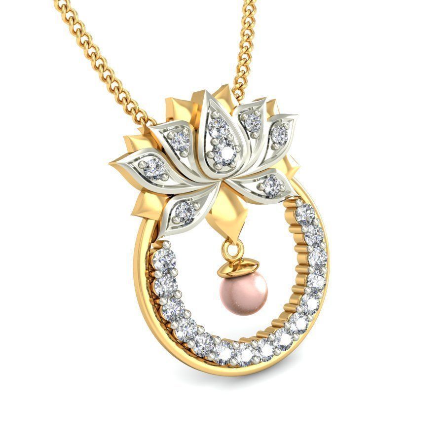 Solitaire Women Pendant 3dm STL OBJ FBX Renders Details 3D print model_5