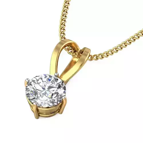 Solitaire Women Pendant 3dm STL OBJ FBX Renders Details