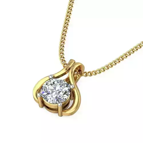Solitaire Women Pendant 3dm STL OBJ FBX Renders Details
