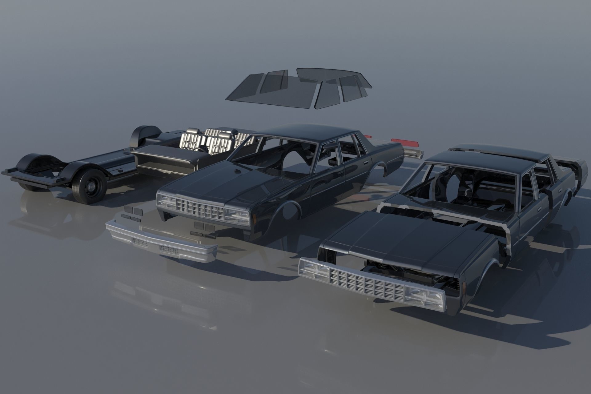 Chevrolet Impala 1977 3D print model_11