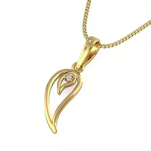 Solitaire Women Pendant 3dm STL OBJ FBX Renders Details