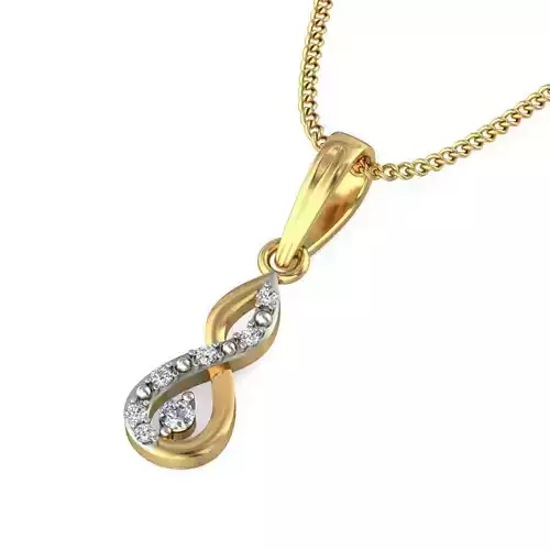 Solitaire Women Pendant 3dm STL OBJ FBX Renders Details