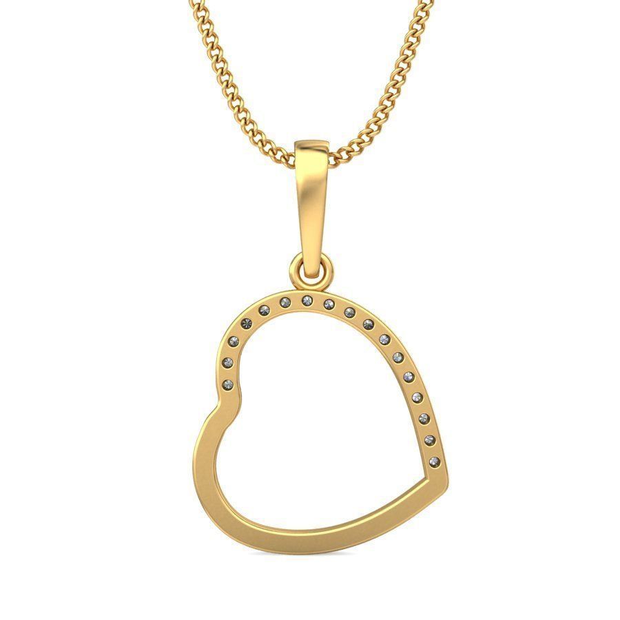 Solitaire Women HEART Pendant 3dm STL OBJ FBX Renders Details 3D print model_3