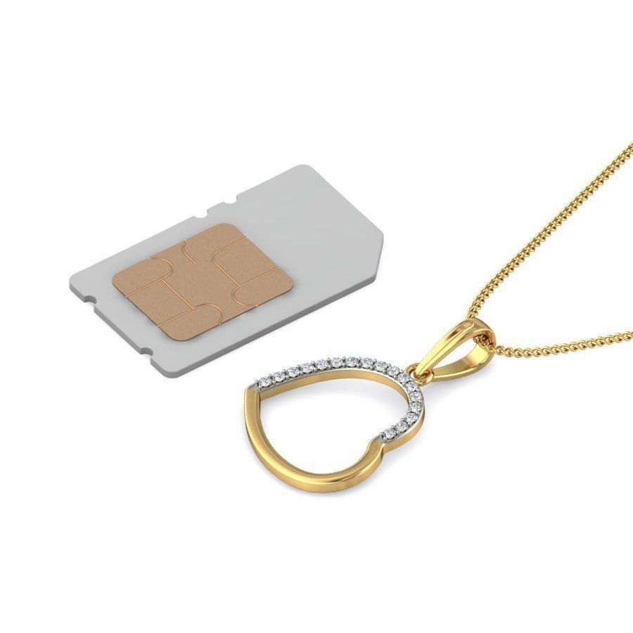 Solitaire Women HEART Pendant 3dm STL OBJ FBX Renders Details 3D print model_5