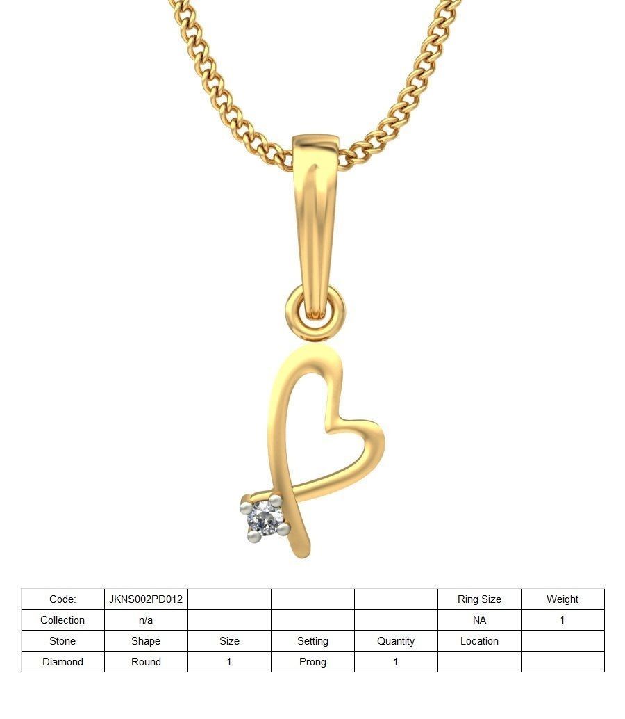 Solitaire Women Heart Pendant 3dm STL OBJ FBX Renders Details 3D print model_1