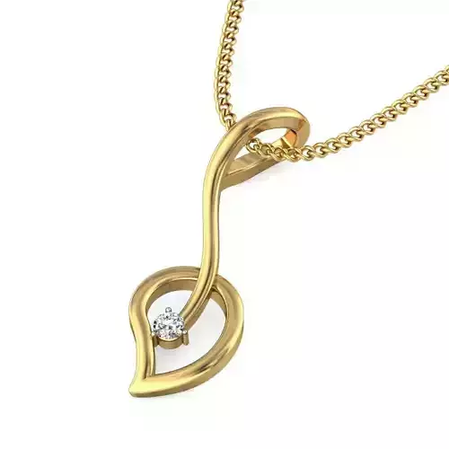 Solitaire Women Pendant 3dm STL OBJ FBX Renders Details